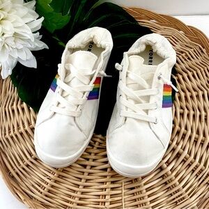 torrid white Ruched Cuff multicolored Rainbow Pride Sneaker (WW) Size 8WW